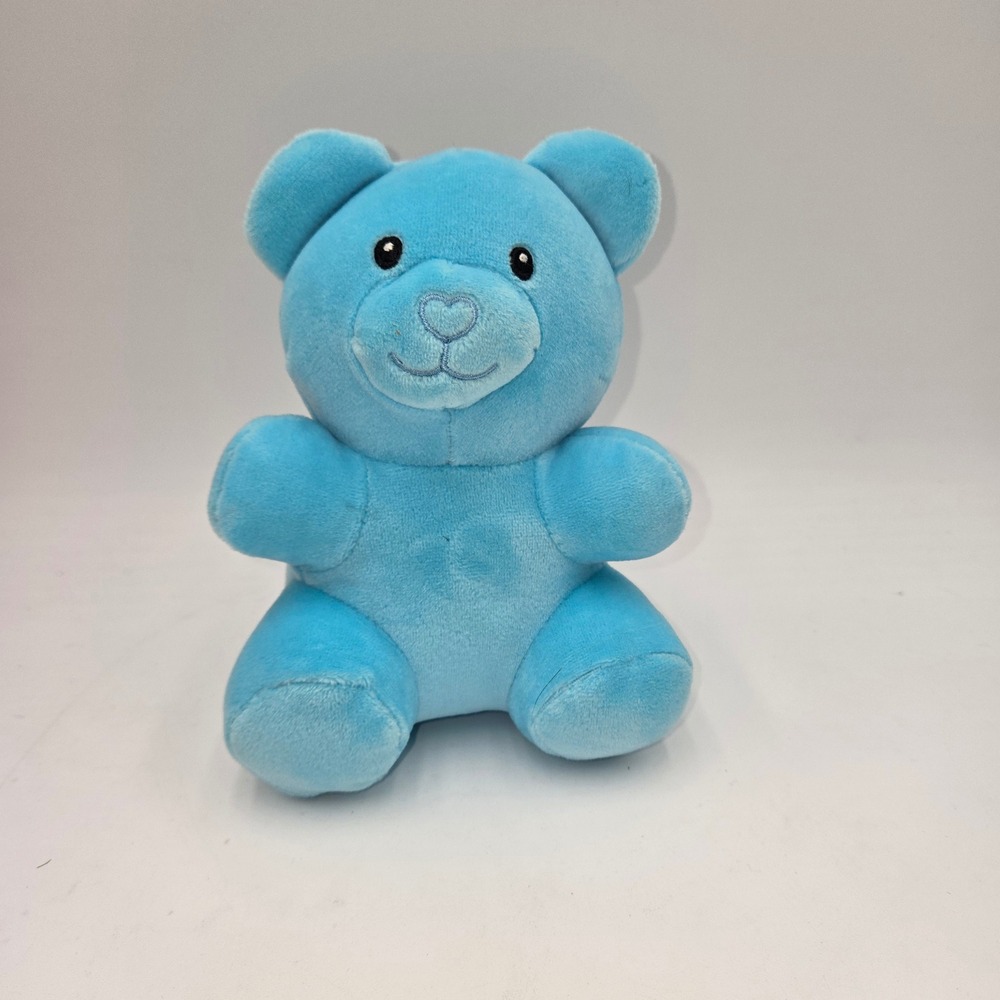 Unbranded Light Blue Plush Teddy Bear Soft Stuffed Animal Heart Nose